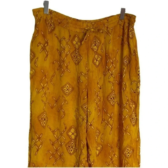 Nubian Queen S yellow orange boho print asymmetrical fringe top with harem pants - Picture 9 of 11